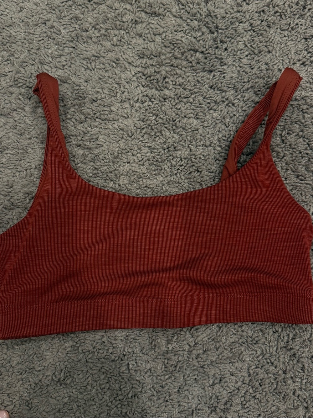 Vuori Rust Red Ribbed Bralette